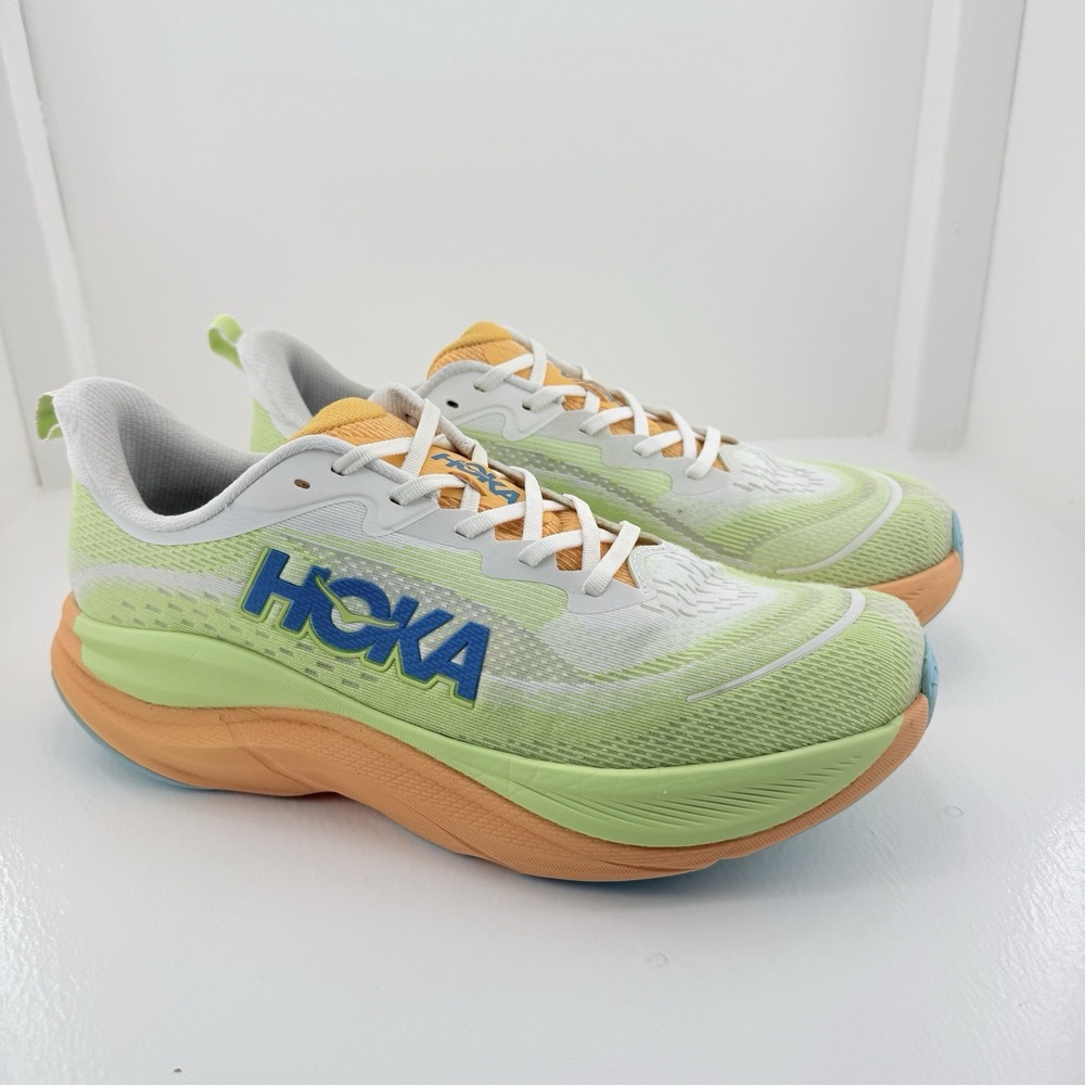 HOKA Skyflow Mens 12 D Frost Solar Flare Running Shoes Athletic Sneakers